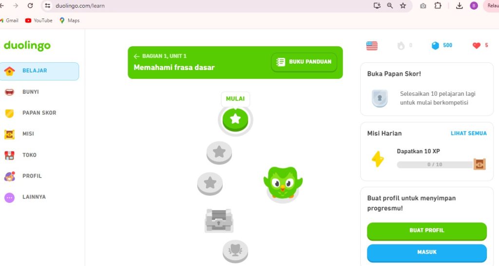 duolingo website gratis belajar bahasa inggris